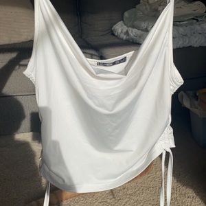 White satin tank top